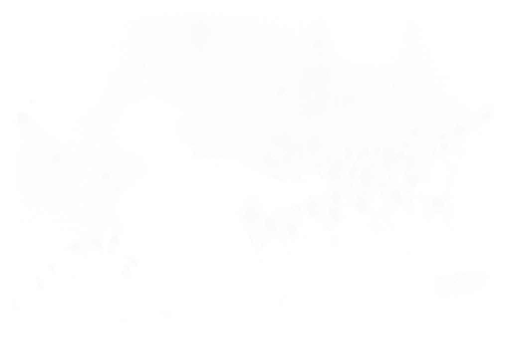 A halftone print of a solo performer from behind at the front of a small stage, one arm out to the room, the crowd's phones held up as small lights.